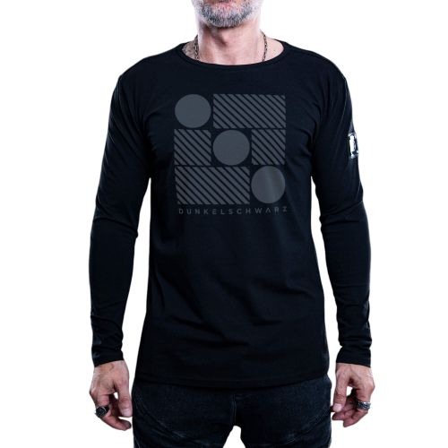 Dunkelschwarz long-sleeved shirt DS-2 GEoMETRIC black