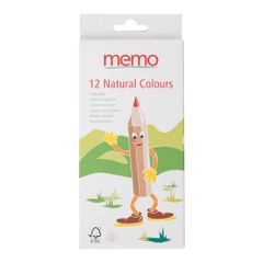 Bio Natural Colours 12 Buntstifte Packung von Memo