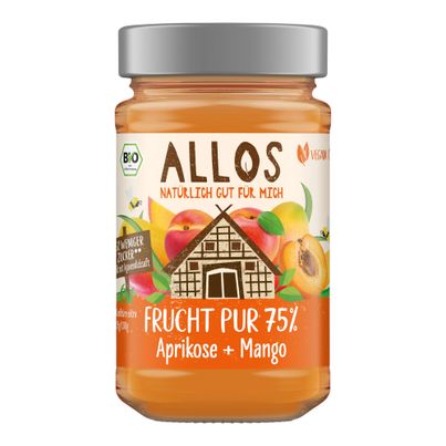 Bio Fruchtaufstrich 75% Aprik.Man. 250g - 6er Vorteilspack von Allos