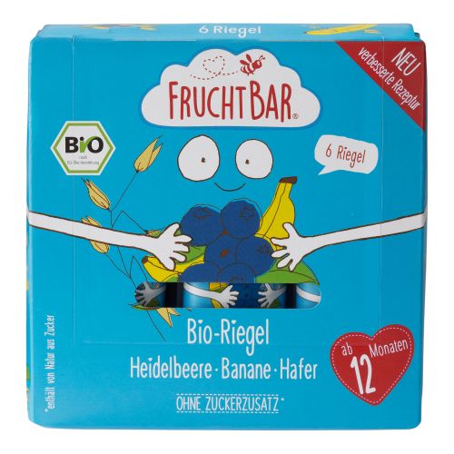 Bio Riegel Heidelbeer Banane Hafer 6x23g 138g - 6er Vorteilspack von Fruchtbar