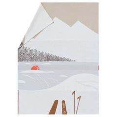 Flanelldecke Ski Time 140 x 200 cm - Natur - GRS zertifiziert