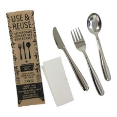 Use and Reuse Bestecktasche 3tlg  von Pinti Inox