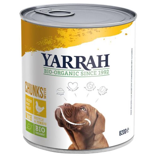 Bio Yarrah Hundefutter Bröckchen Huhn 820g - 6er Vorteilspack - Tierfutter von Yarrah