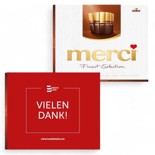 Personalised Merci Tart Variety 250g with cardboard slipcase