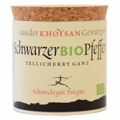 Bio Schwarzer Pfeffer ganz Würzdose 100g von Khoysan