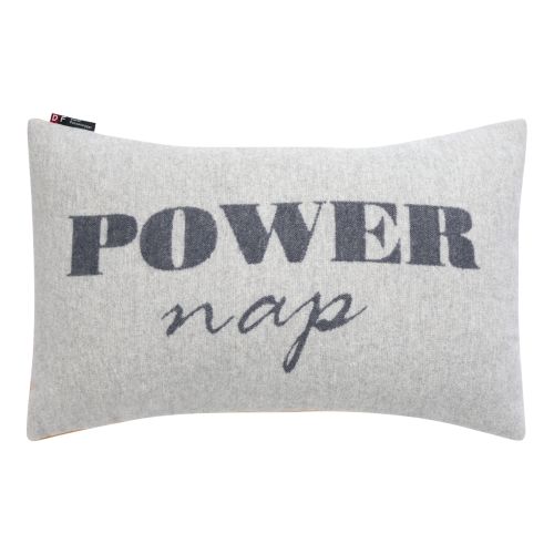 Kissenhülle POWER nap Farbe Hellgrau 50x30cm von David Fussenegger