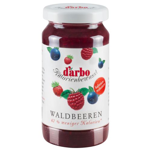 Darbo calorie reduced forest berries preserve 220 g.