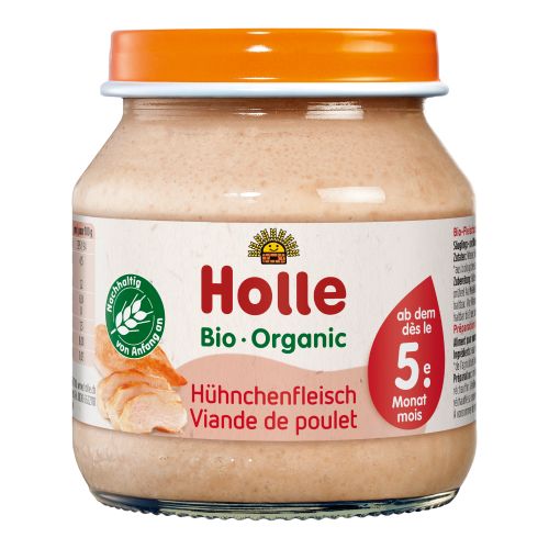 Organic baby food with chicken meat - from 5 months - 125g - value pack of 6 from Holle