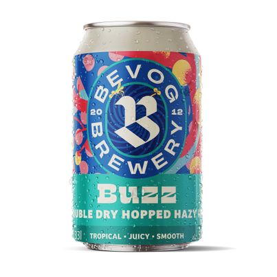 BUZZ DDH Hazy Indian Pale Ale Bier 330ml - superweiches Mundgefühl - tropischer Fruchtreichtum von Bevog Brewery