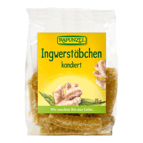 Bio Ingwerstäbchen kandiert 75g - 8er Vorteilspack von Rapunzel Naturkost