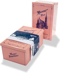 Manner Neapolitain wafers in 1898 Nostalgia Box – Classic with carton coat