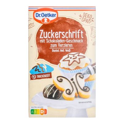 Dr. Oetker Zuckerschrift Schokoladengeschmack in dunkel, hell und weiß 75g