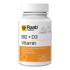 Bio Vitamin B12+D3 Tabletten 60Stk 90g - 4er Vorteilspack von Raab Vitalfood