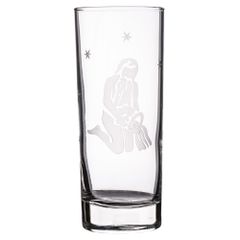 Handgraviertes Glas mit Sternzeichen und Namensgravur Wassermann