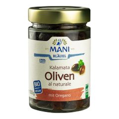 Bio Kalamata Oliven al naturale 205g - 6er Vorteilspack von Mani Bläuel