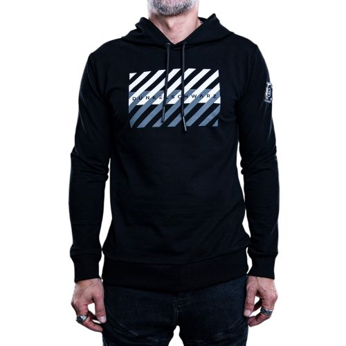 Dunkelschwarz hoody DS-3 STRIPE2COL black