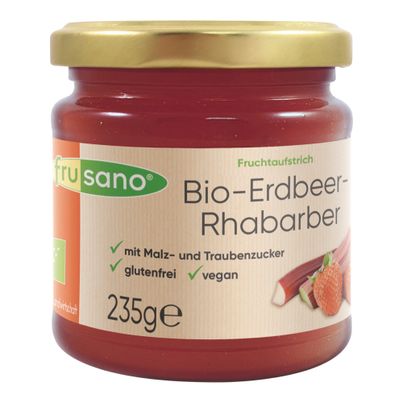 Bio Fruchtaufstr.Erdbeer Rhabarber 235g - 6er Vorteilspack von Frusano