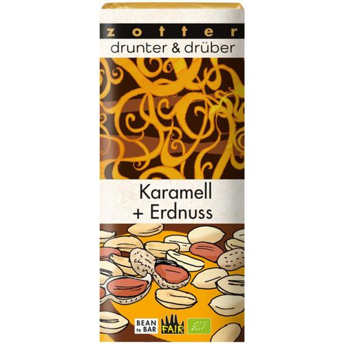 Organic chocolate caramel + peanut 70g - 10 pieces benefit pack from Zotter