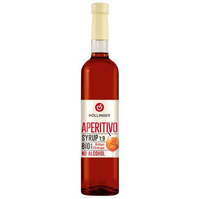 Bio Aperitivo Barsirup alkoholfrei 500ml -  Bitter- Orange Geschmack - perfekt für alkoholfreie Cocktails von Höllinger Juice