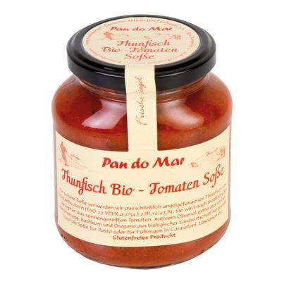 Bio Thunfisch in Tomaten Sauce 370ml - 9er Vorteilspack von Pan Do Mar