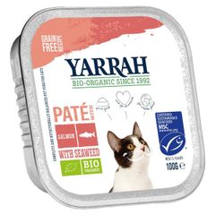 Bio Yarrah Katzenfutter Paté Lachs mit Seetang 100g - 16er Vorteilspack - Tierfutter von Yarrah