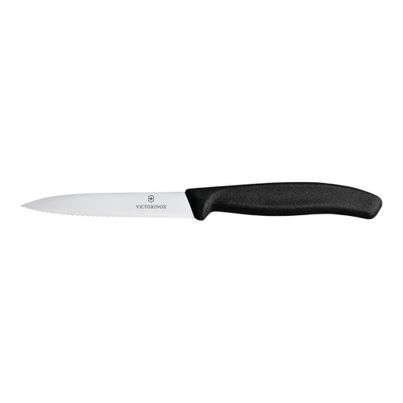 Victorinox Gemüsemesser schwarz Mittelspitz und Wellenschliff 10 von Victorinox