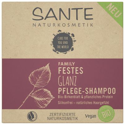 Bio Festes Shampoo Birke  60g - spendet Glanz und Geschmeidigkeit - milde Reinigung - stärkende Wirkung von Sante Naturkosmetik