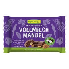 Bio Vollmilch Schoko ganze Mandeln 100g - 12er Vorteilspack von Rapunzel Naturkost