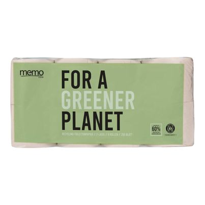 Organic toilet paper 2-ply 8 pieces - value pack of 8 from Memo