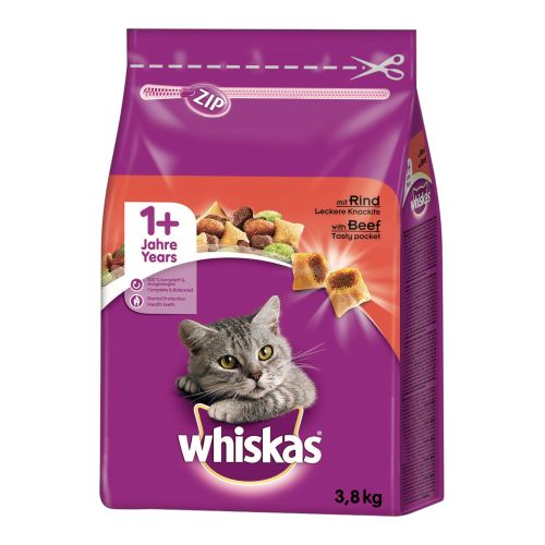 Dryfood with beef 1+ years 3800g from Whiskas