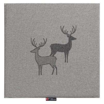 Seat cushion Herd of Deer Color Graphite Grey 40x40cm by David Fussenegger