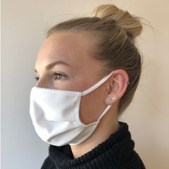 Mund-Nasen-Maske Vorteilspack weiß 5 Stück - hautfreundlich - hoher Tragekomfort - waschbar - aus Baumwolle und Elastan von erdbeerwoche