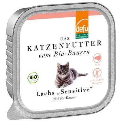 Bio Katzenfutter Pate Lachs 100g - 16er Vorteilspack von Defu