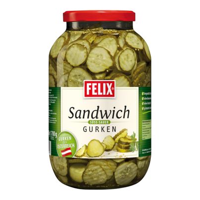 FELIX Sandwich Gherkins mild sweet-sour 3.4l