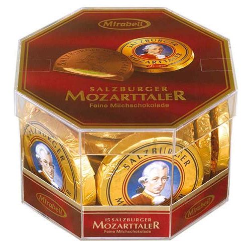 Mirabell Salzburger Mozarttaler Klarsichtdose 14 Stk. - 280g