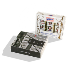 Personalized Manner Mozart cubes with cardboard slipcase - 118g