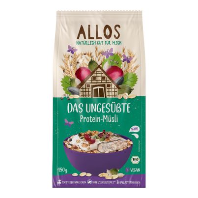 Bio Das ungesüßte Protein-Müsli 450g - 5er Vorteilspack von Allos