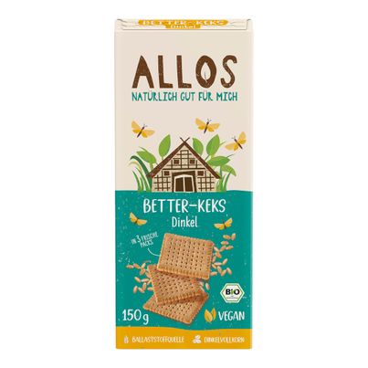 Bio Better-Keks Dinkel 150g - 12er Vorteilspack von Allos
