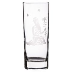 Handgraviertes Glas mit Sternzeichen und Namensgravur Jungfrau