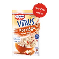Dr. Oetker Vitalis Porridge Apfel-Zimt - 48g -10er Vorteilspack