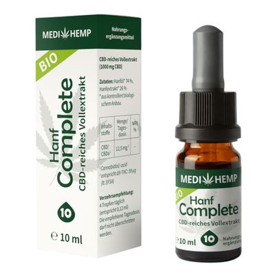 Bio Hanf Complete 10% 1000mg CBD 10ml von Medihemp