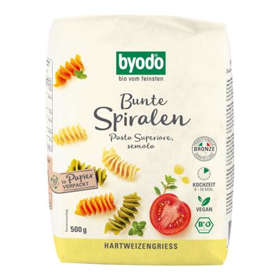 Bio Spiralen bunt semola 500g - 12er Vorteilspack von Byodo