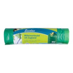 Organic garbage bags 60l with drawstring 15 pieces from Secolan