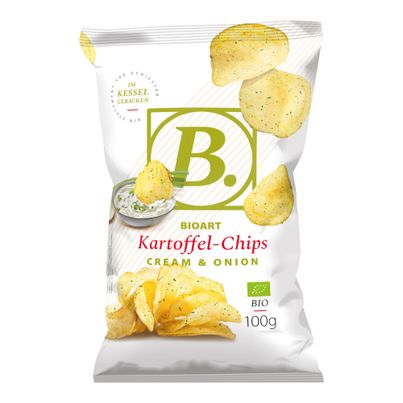 Bio Kesselchchips Cream & Onion 100g - 12er Vorteilspack von Bioart