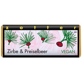 Bio Schokolade Zirbe & Preiselbeer 70g - 10er Vorteilspack von Zotter