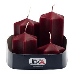 Sternenkerzenset bordeaux 4er 4Stück von Jeka