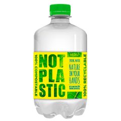 Wildalp Not Plastic Water natürliches Quellwasser 500ml - 100 Prozent aus natürlichem Kunststoff - Vollständig recyclebar und sogar kompostierbar