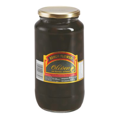 Oliven schwarz mit Kern 935g von Beach Flower