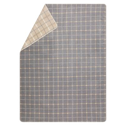 Fluffy Soft Blanket checkered Color Graphite Grey 150x200cm by David Fussenegger