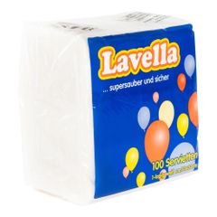 Servietten 1lagig weiß 33x33cm 100ct von Lavella